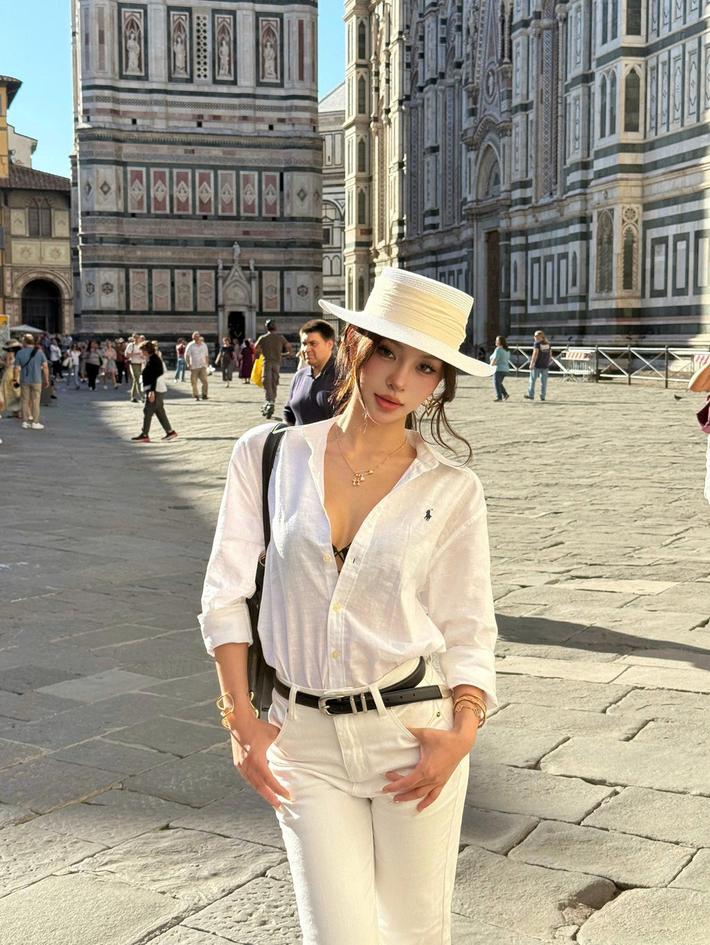 2026 Women’s GS Embroidered Linen Shirt (FF736)
