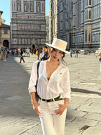2026 Women’s GS Embroidered Linen Shirt (FF736)