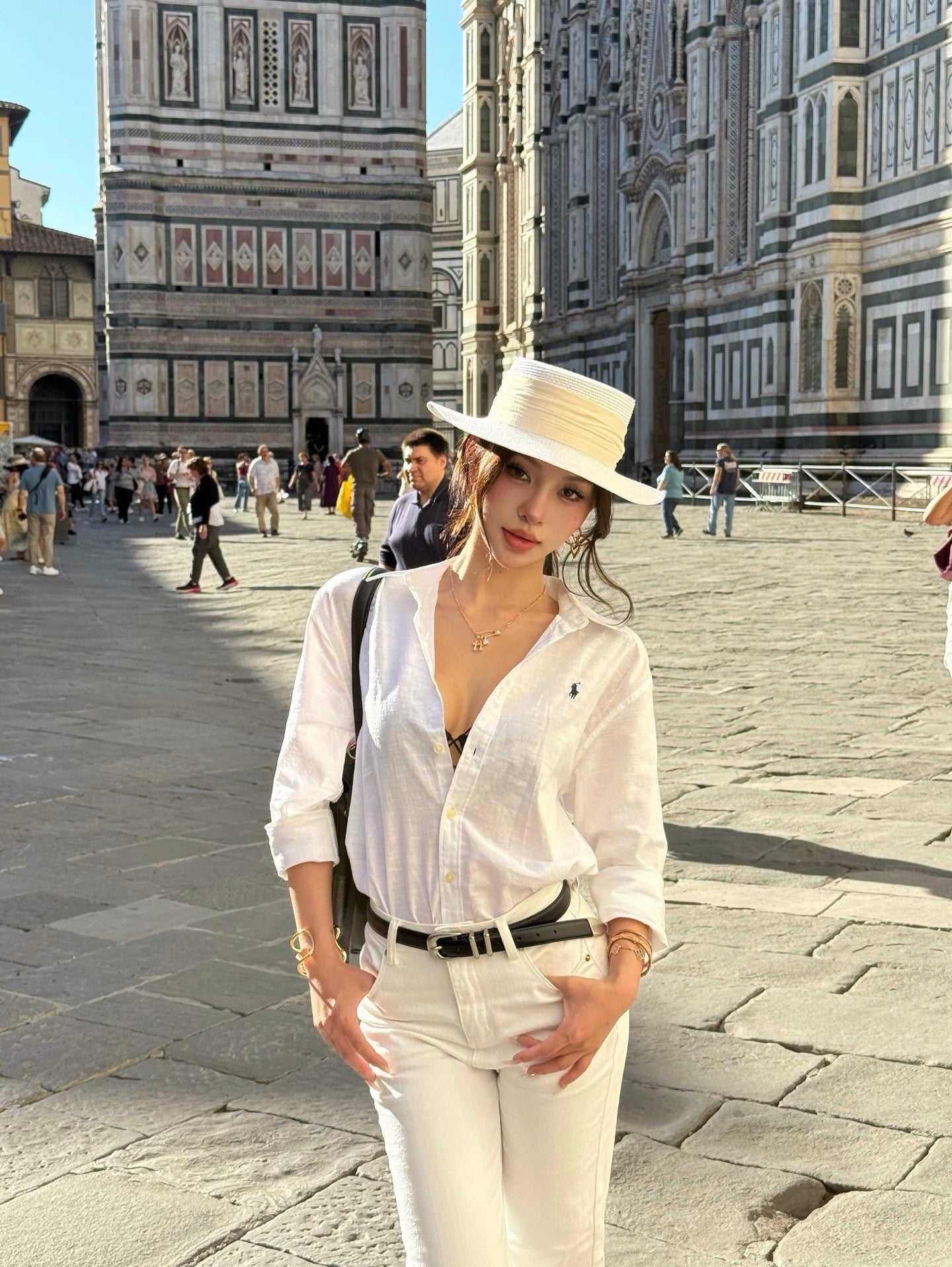 2026 Women’s GS Embroidered Linen Shirt (FF736)