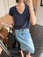 2026 Women’s GS Embroidered V-neck Short-sleeved Top (FF743)