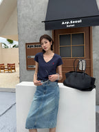 2026 Women’s GS Embroidered V-neck Short-sleeved Top (FF743)