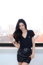 2026 Women’s GS Embroidered V-neck Short-sleeved Top (FF743)