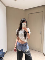 2026 Women's GS Optical Illusion Striped Dyed Jeans (FF715)