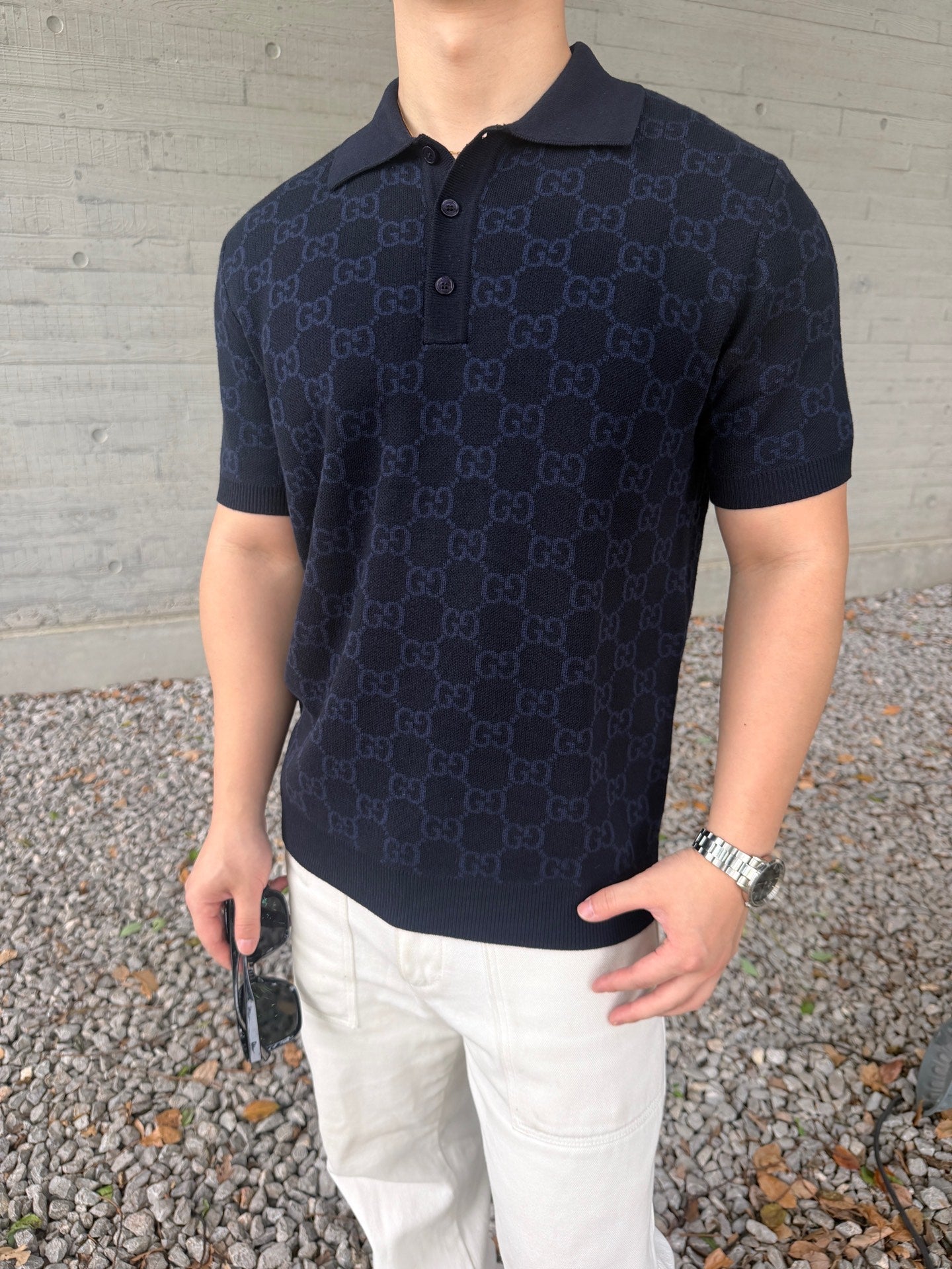 2026 New Arrival GS All-over Jacquard Short-sleeved Jumper (AA581-A85)