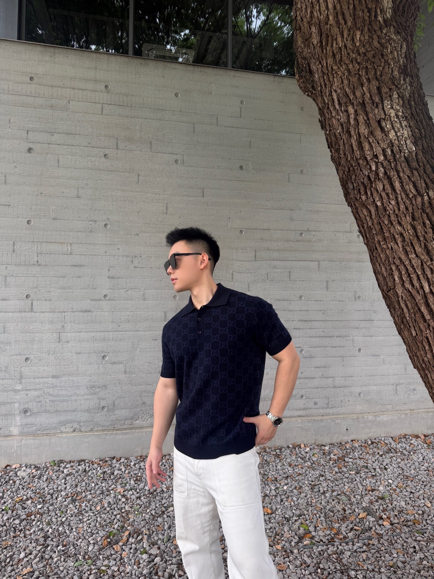 2026 New Arrival GS All-over Jacquard Short-sleeved Jumper (AA581-A85)