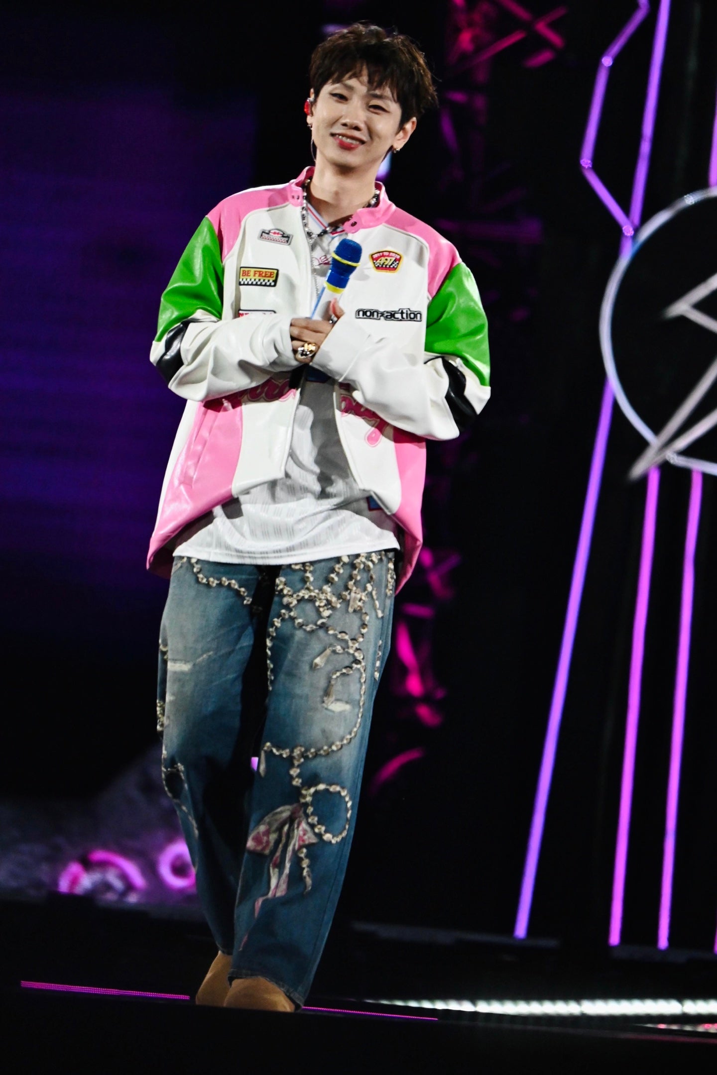 2026 New GS Optical Illusion Print Distressed Denim Trousers (BB851-C05)