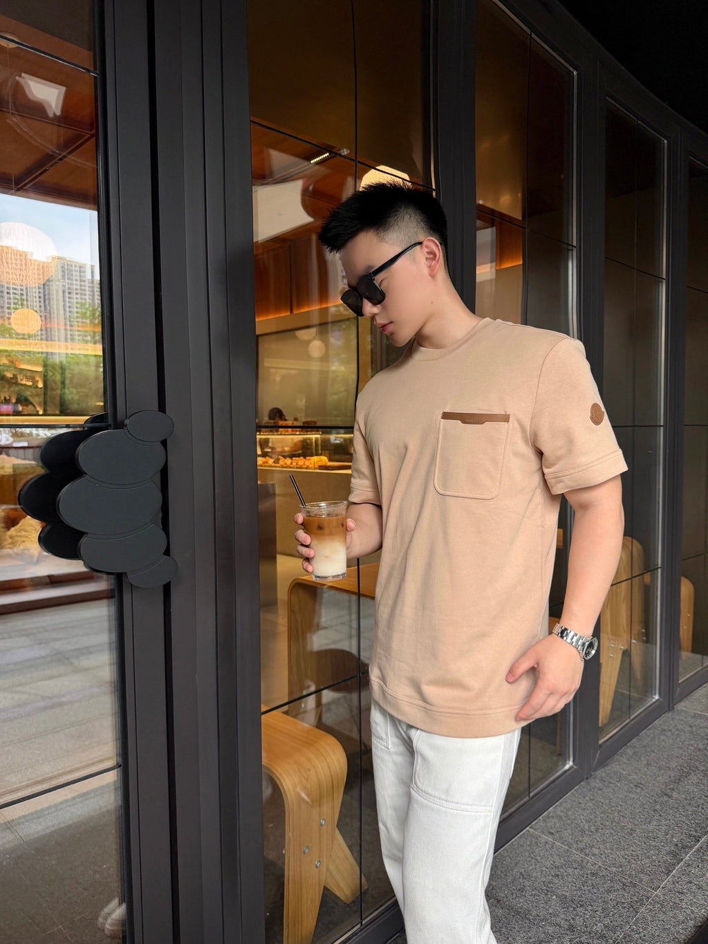 2026 New GS Leather-Trimmed Pocket Short-Sleeved Top (AA573-A20)