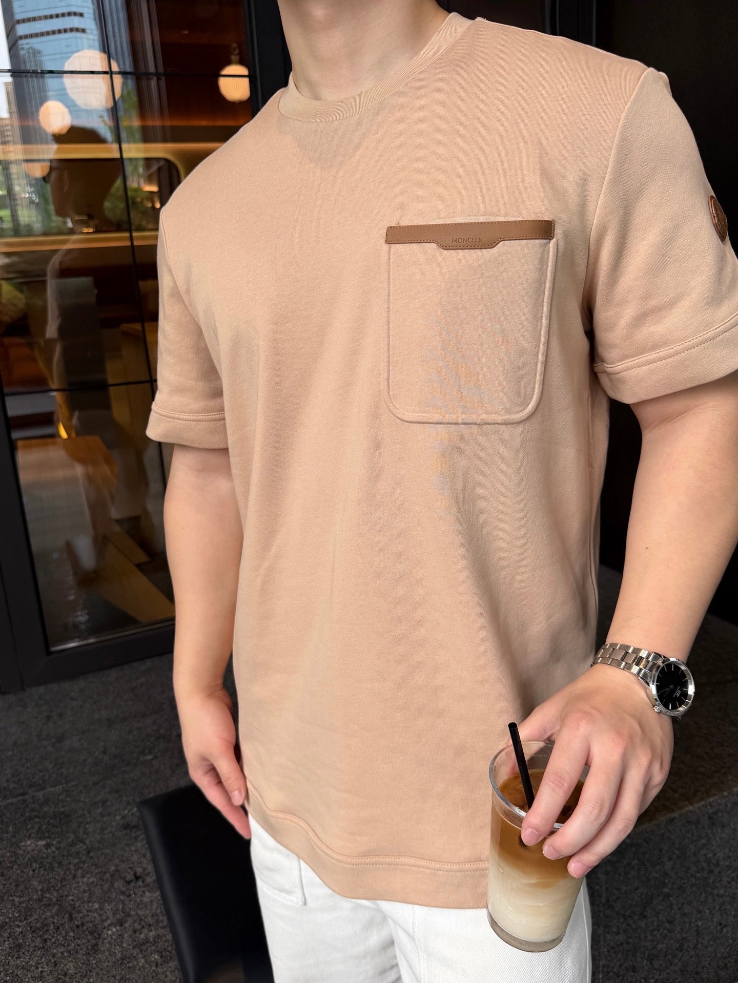 2026 New GS Leather-Trimmed Pocket Short-Sleeved Top (AA573-A20)