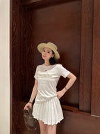 2026 Women’s GS Lucky Star Embroidered Short-Sleeved T-Shirt (DD127)
