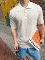2026 New Arrival GS Jacquard Polo Neck Knit Jumper (AA622-A75)