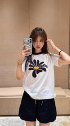 2026 Women's GS Daisy Embroidered Short-Sleeved Top (DD120)