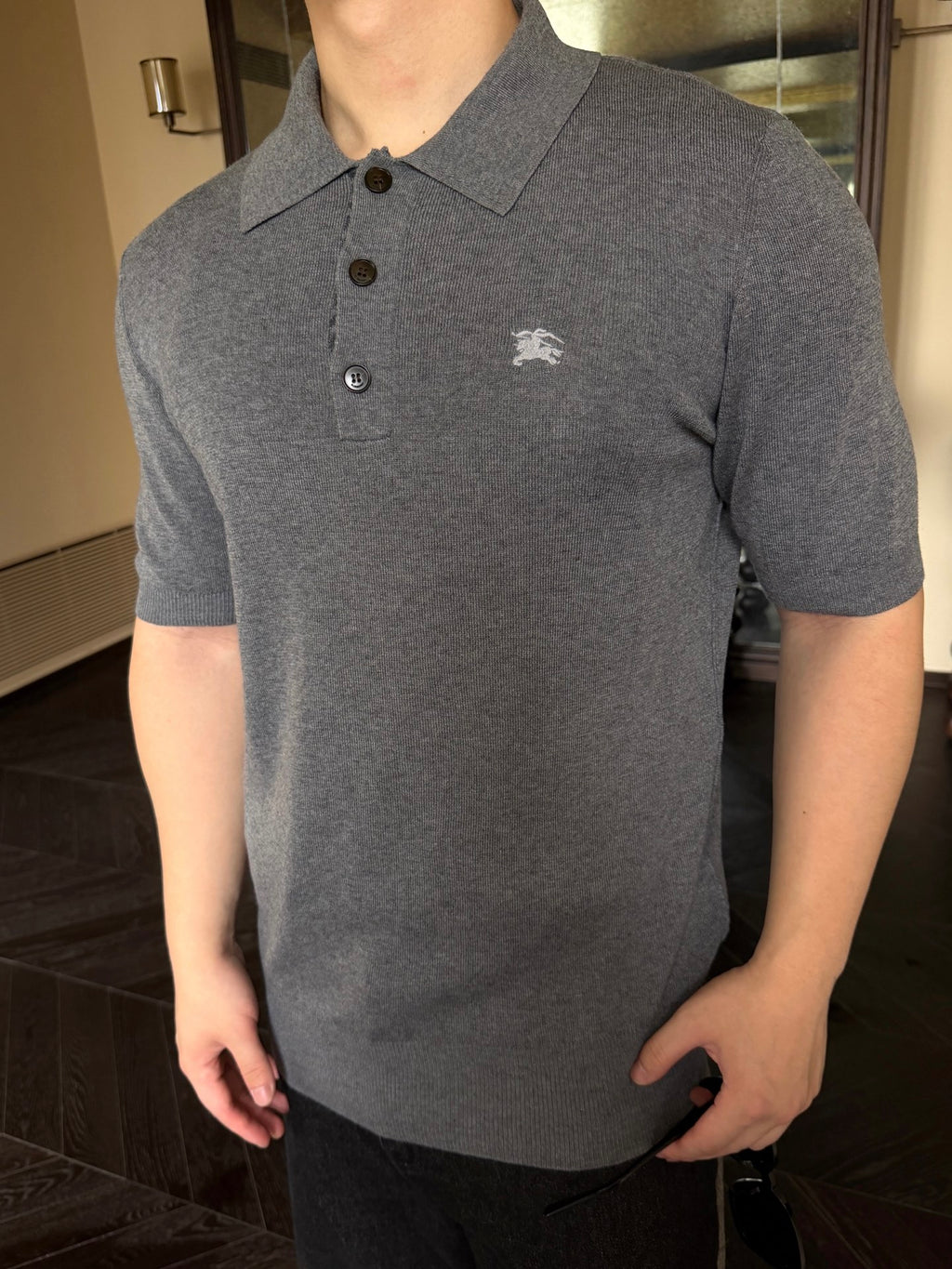 2026 New GS Embroidered Logo Polo Neck Knit Top (AA598-A60)