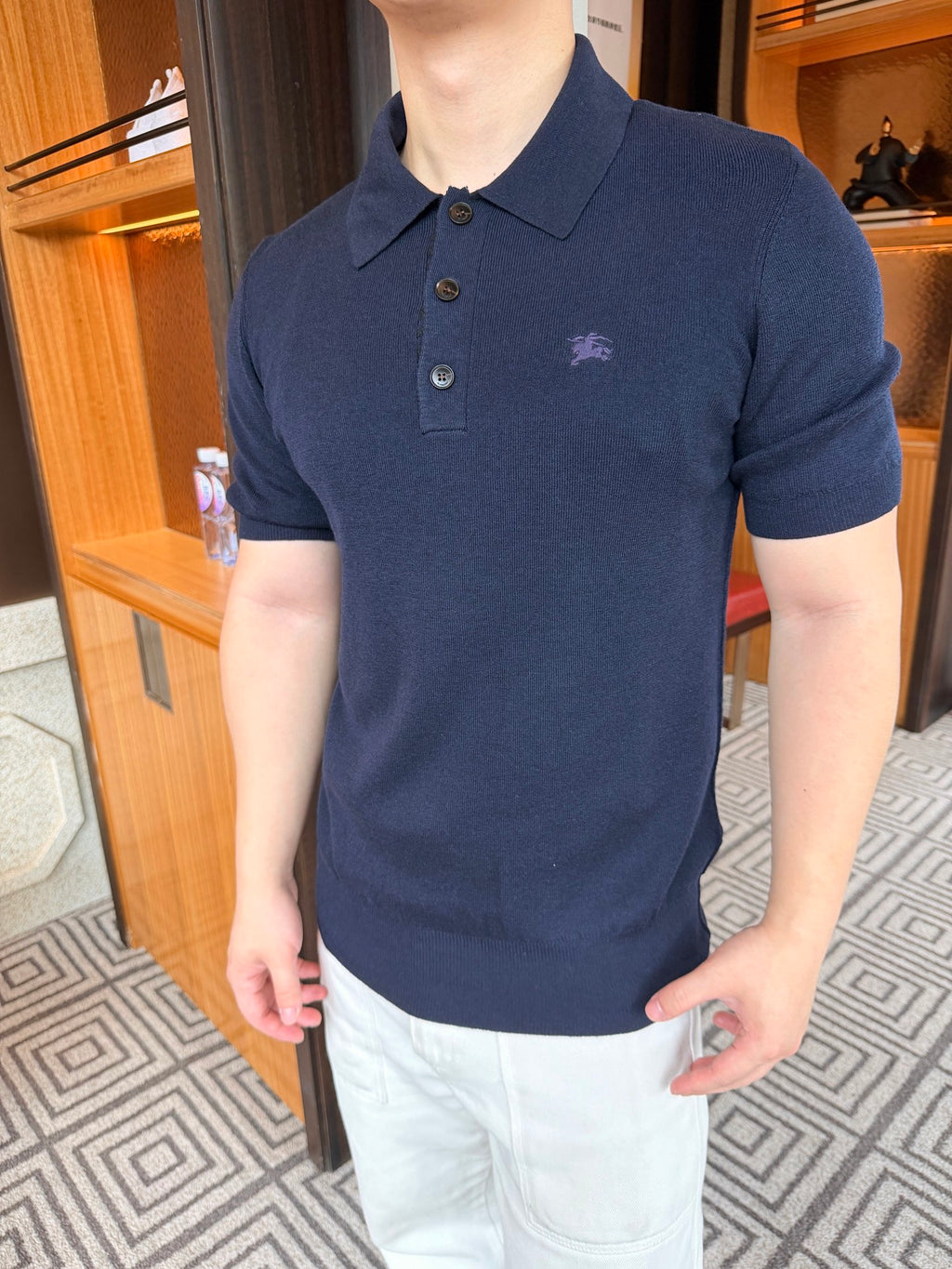 2026 New GS Embroidered Logo Polo Neck Knit Top (AA598-A60)