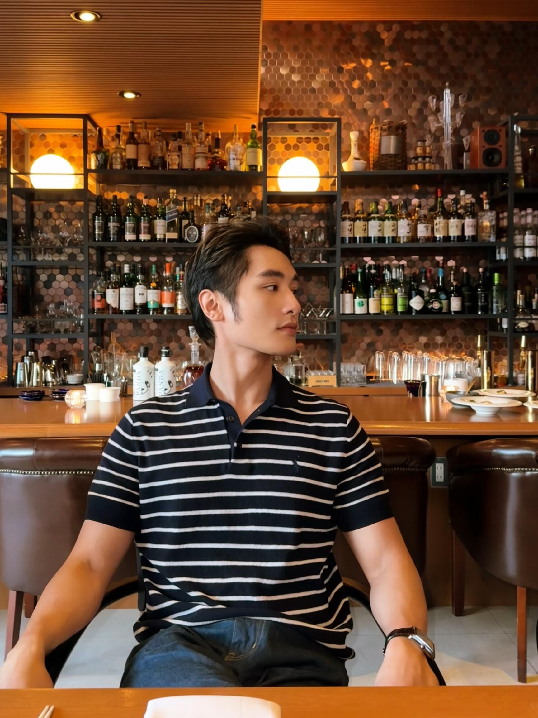 2026 New GS Embroidered Stripe Polo Neck Knit (CC985-A80)