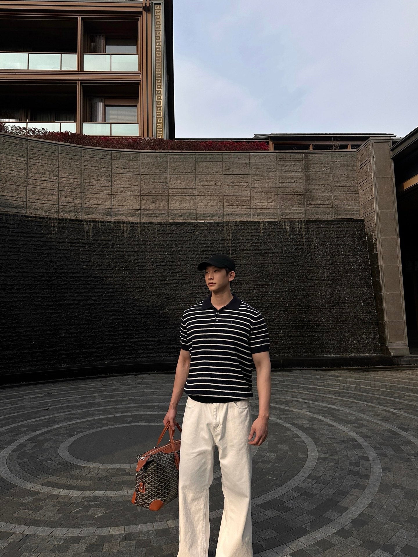 2026 New GS Embroidered Stripe Polo Neck Knit (CC985-A80)
