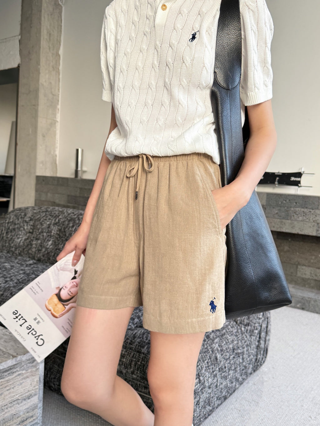 2026 Women’s GS Embroidered Linen Shorts (FF749)