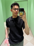 2026 New GS Logo Mesh Polo Neck Knit Top (CC983-A75)