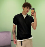2026 New GS Logo Mesh Polo Neck Knit Top (CC983-A75)