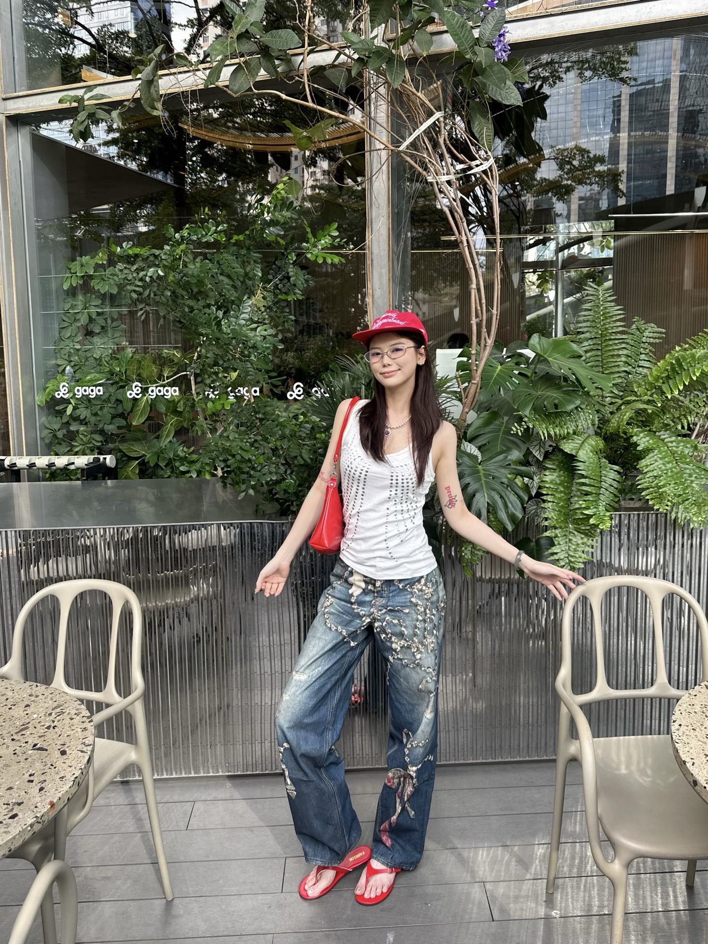 2026 Women's GS Optical Illusion Striped Dyed Jeans (EE416)