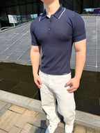 2026 New GS Logo Mesh Polo Neck Knit Top (CC983-A75)