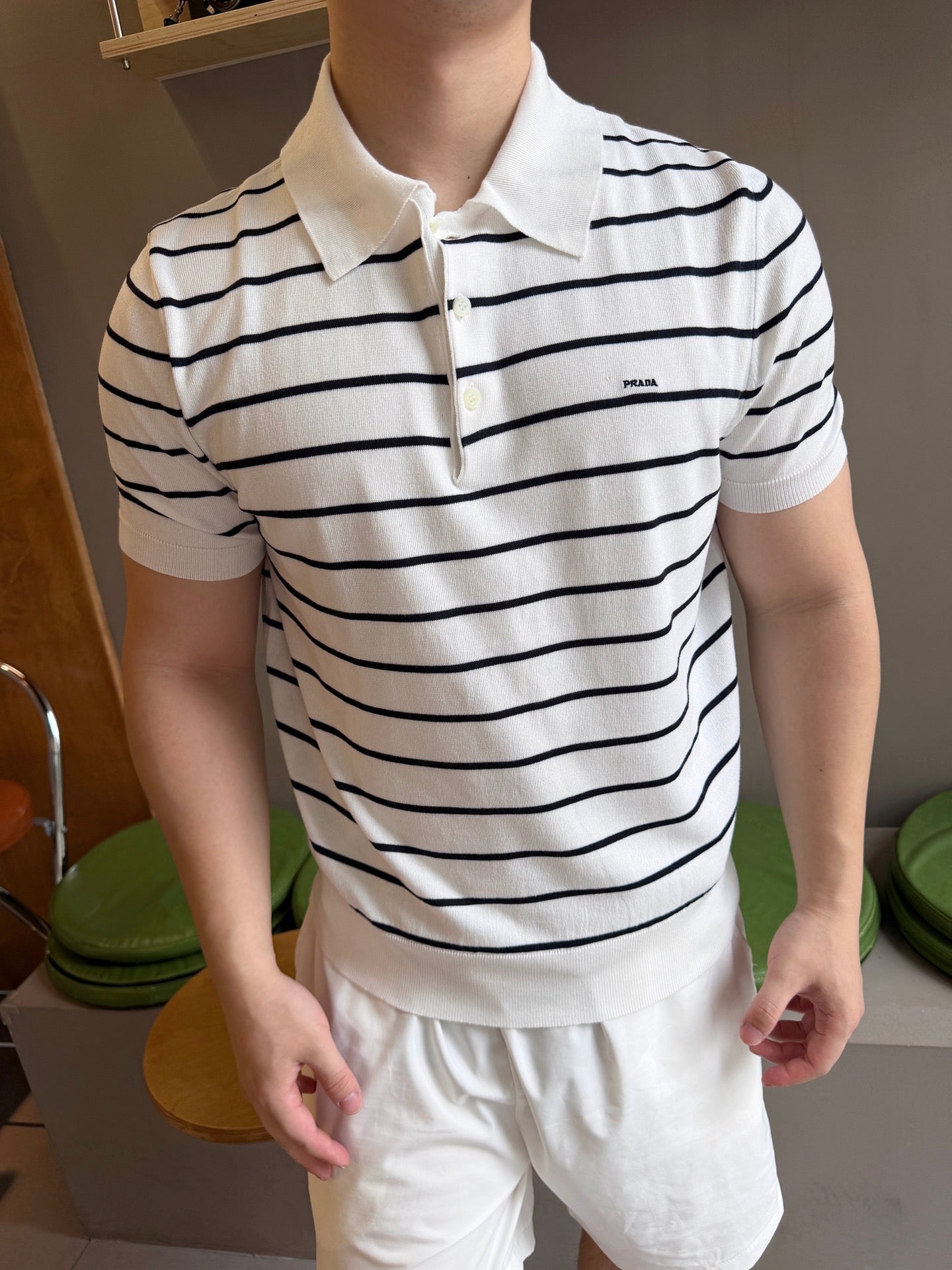 2026 New GS Logo Striped Polo-Neck Knit (CC991-A70)