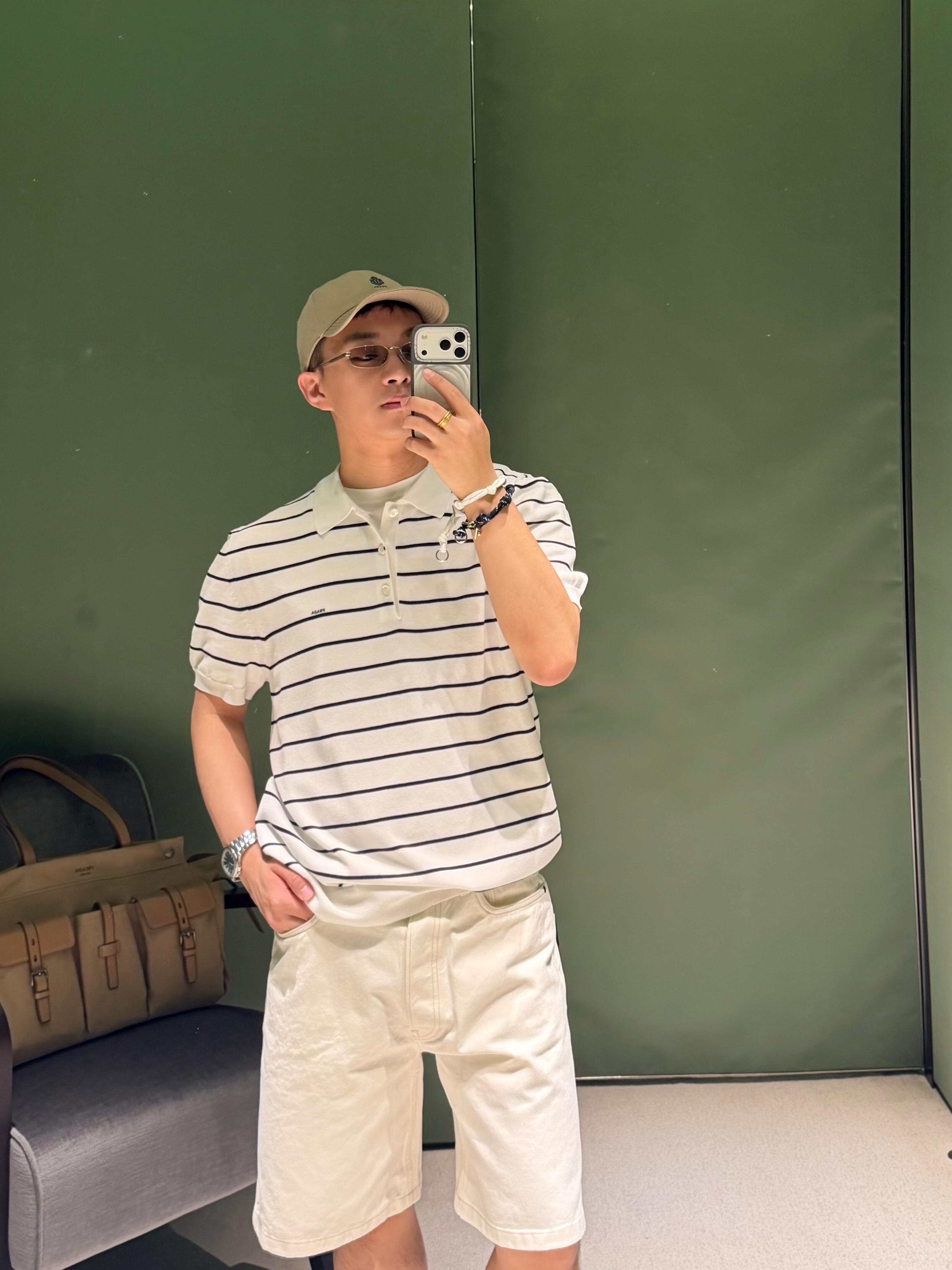 2026 New GS Logo Striped Polo-Neck Knit (CC991-A70)