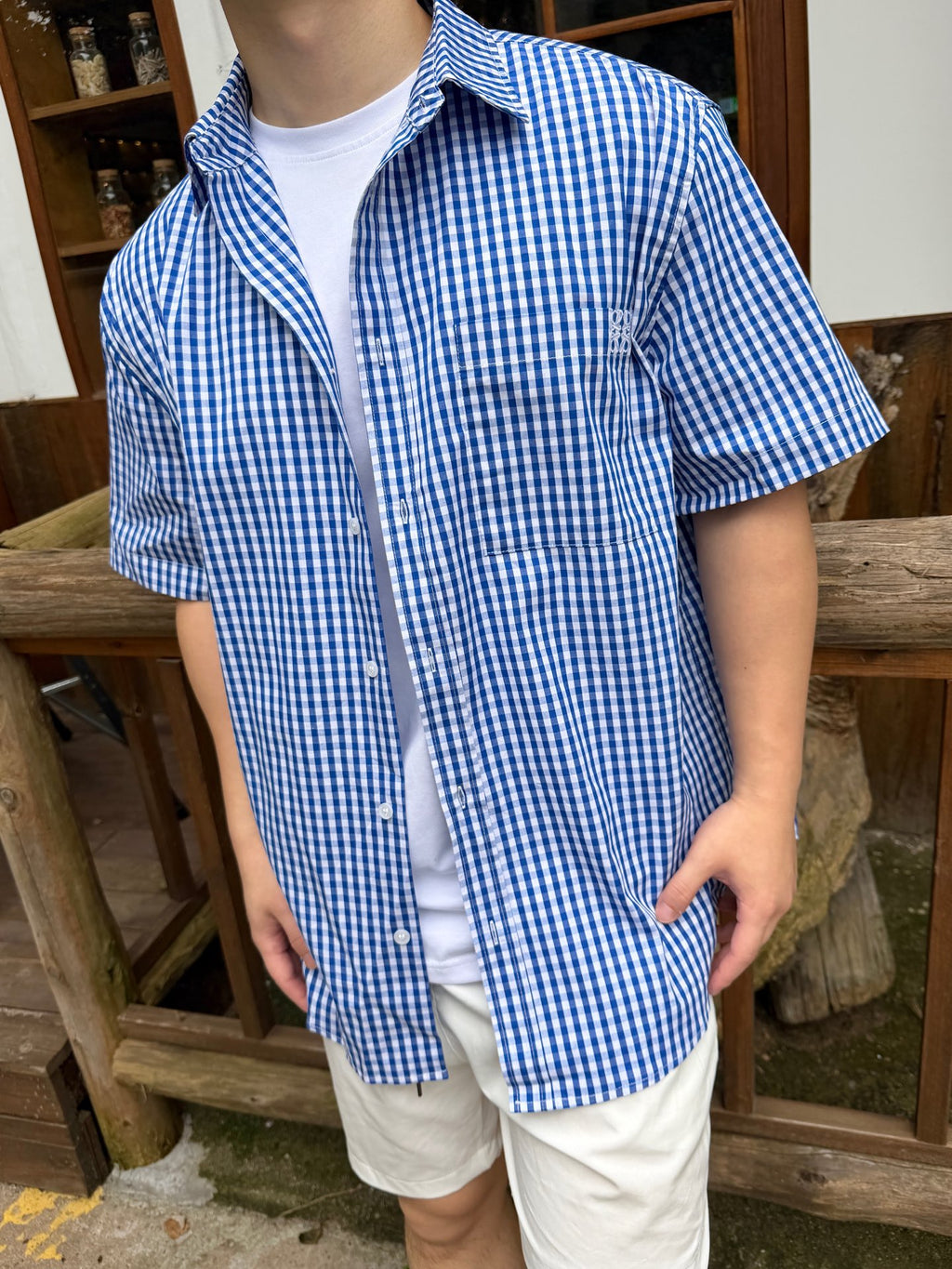 2026 New GS Embroidered Check Short-Sleeved Shirt (AA628-A70)