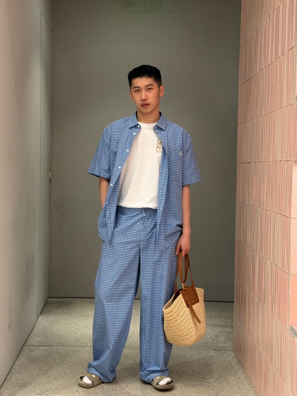 2026 New GS Embroidered Check Short-Sleeved Shirt (AA628-A70)