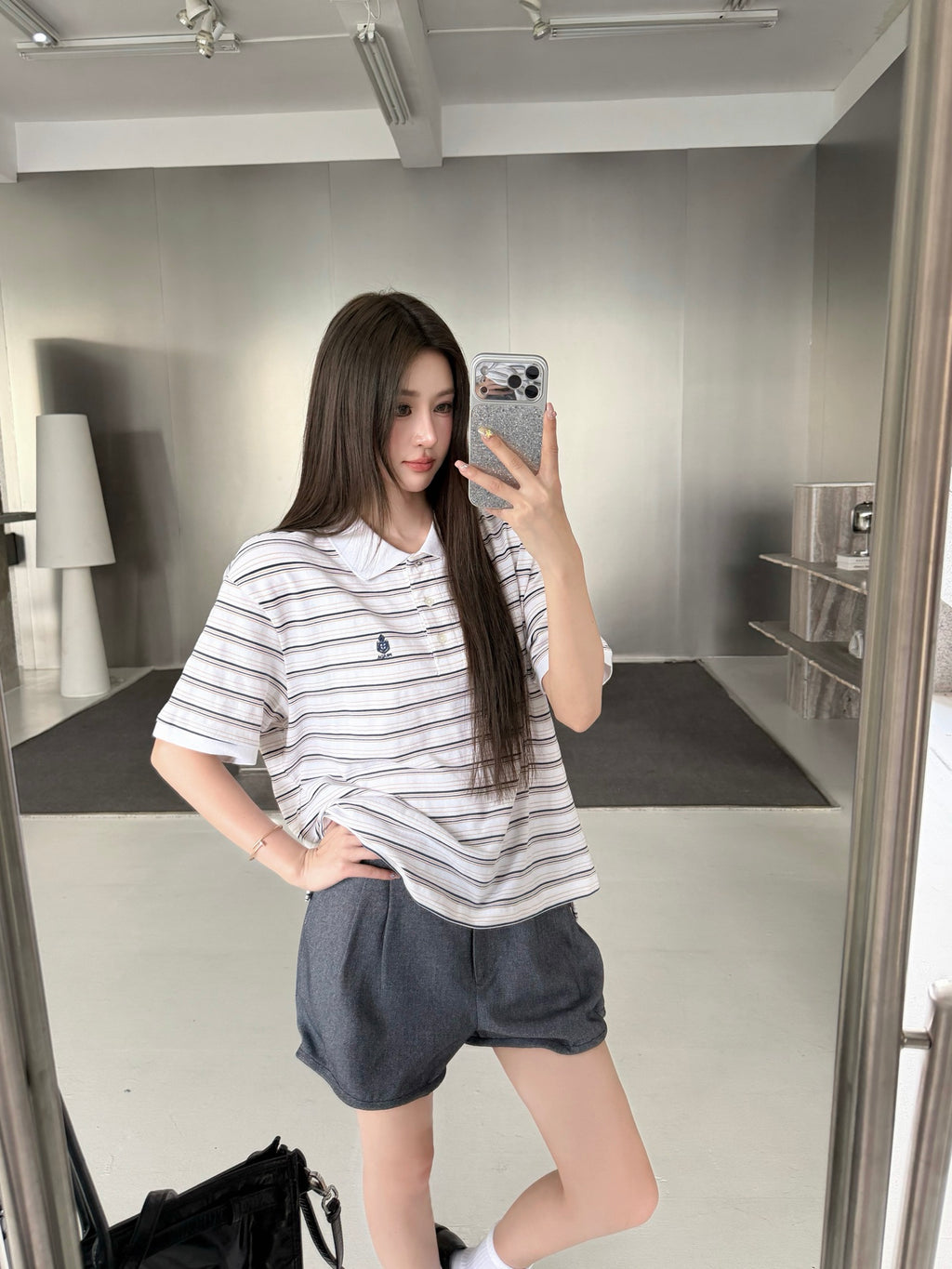 2026 Women's GS Striped Embroidered Polo Shirt (FF752)