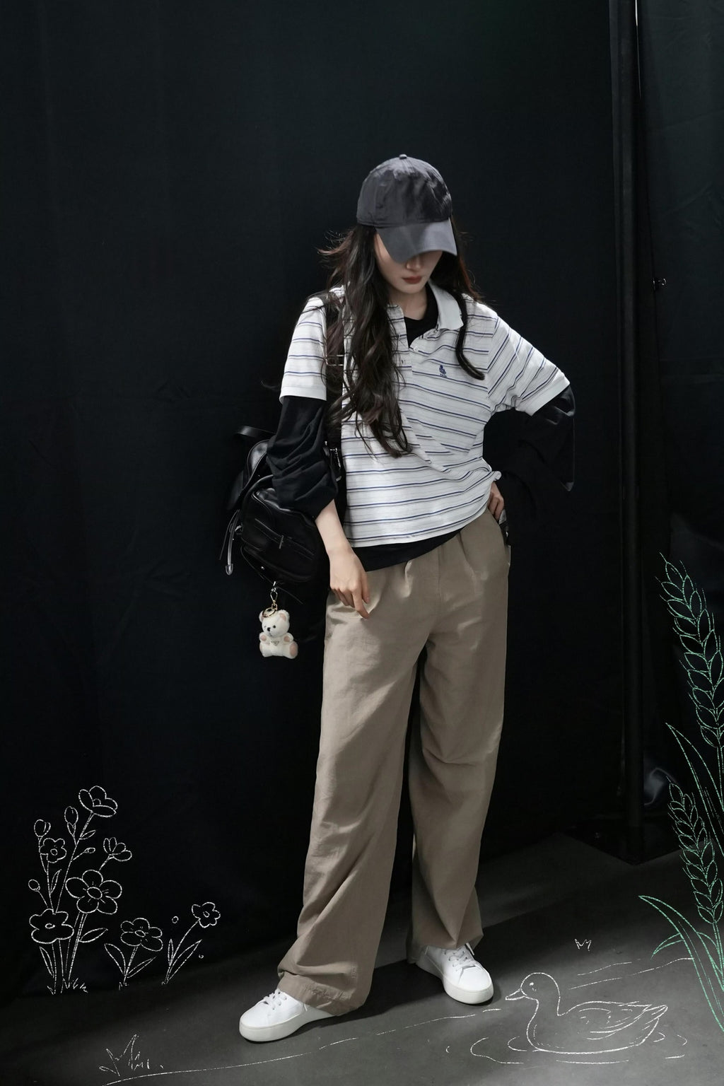 2026 Women's GS Striped Embroidered Polo Shirt (FF752)