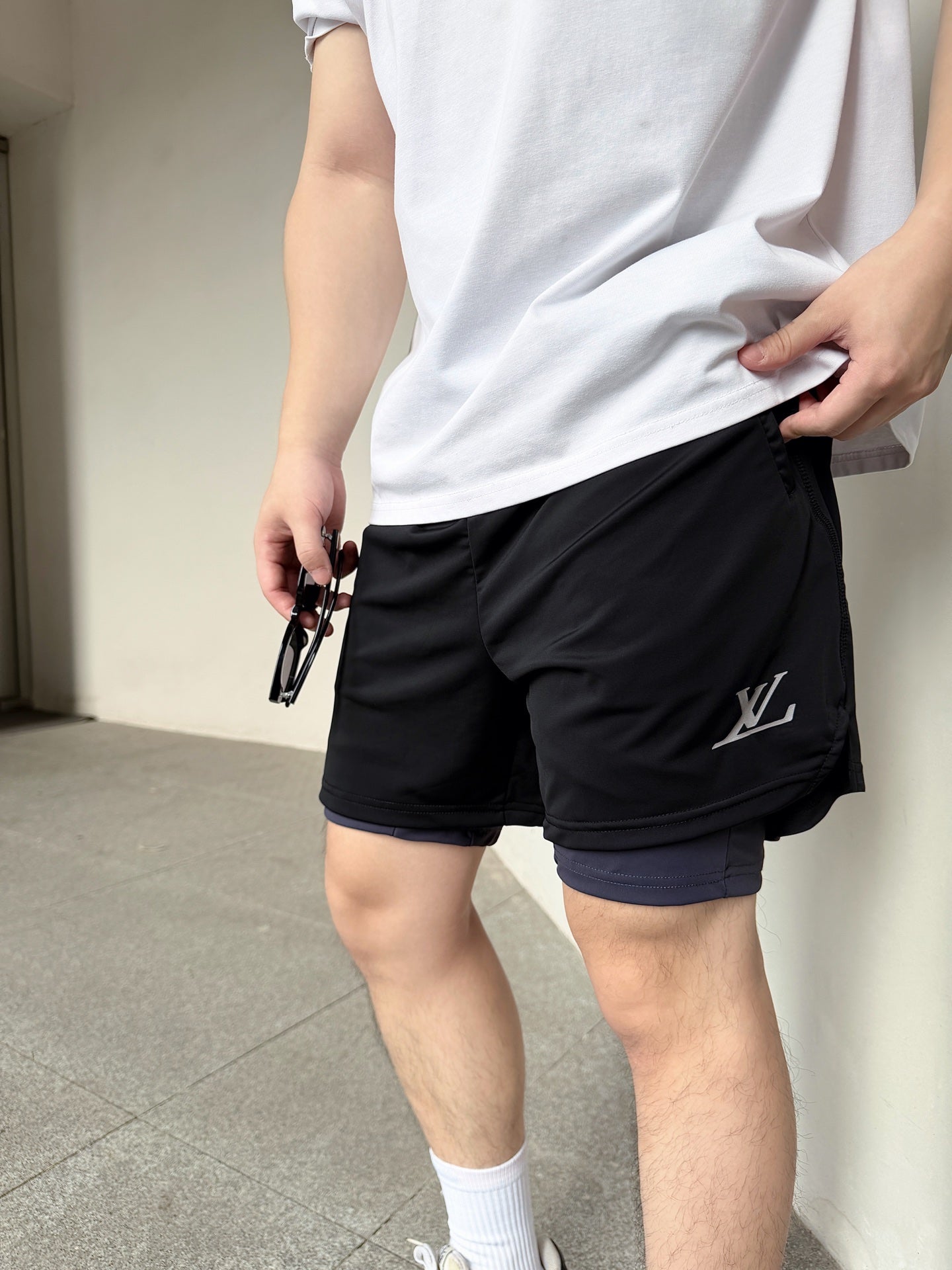 2026 New GS Logo Double-Layer Athletic Shorts (BB807-A65)