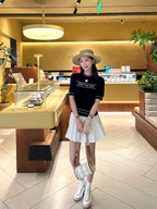 2026 Women's GS Embroidered Short-Sleeved Sweater (DD132)