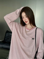 2026 Women's GS Logo Striped Long-Sleeved Shirt (FF758)