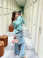 2026 Women's GS Fake Two-Piece Denim Skirt Pants (FF751)