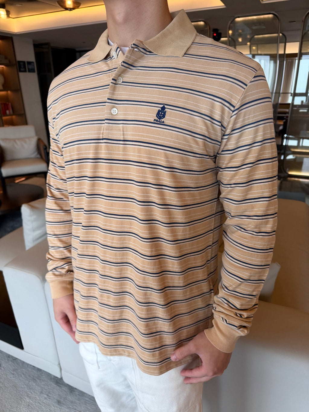 2026 New Model GS Logo Striped Long-Sleeved Polo Shirt (CC993-A70)