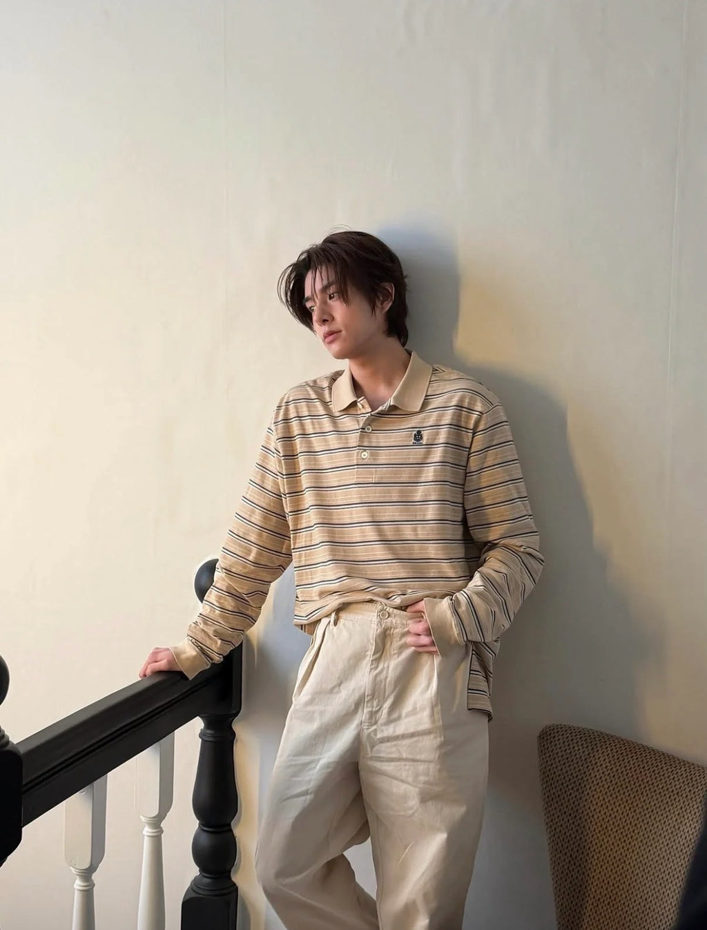 2026 New Model GS Logo Striped Long-Sleeved Polo Shirt (CC993-A70)