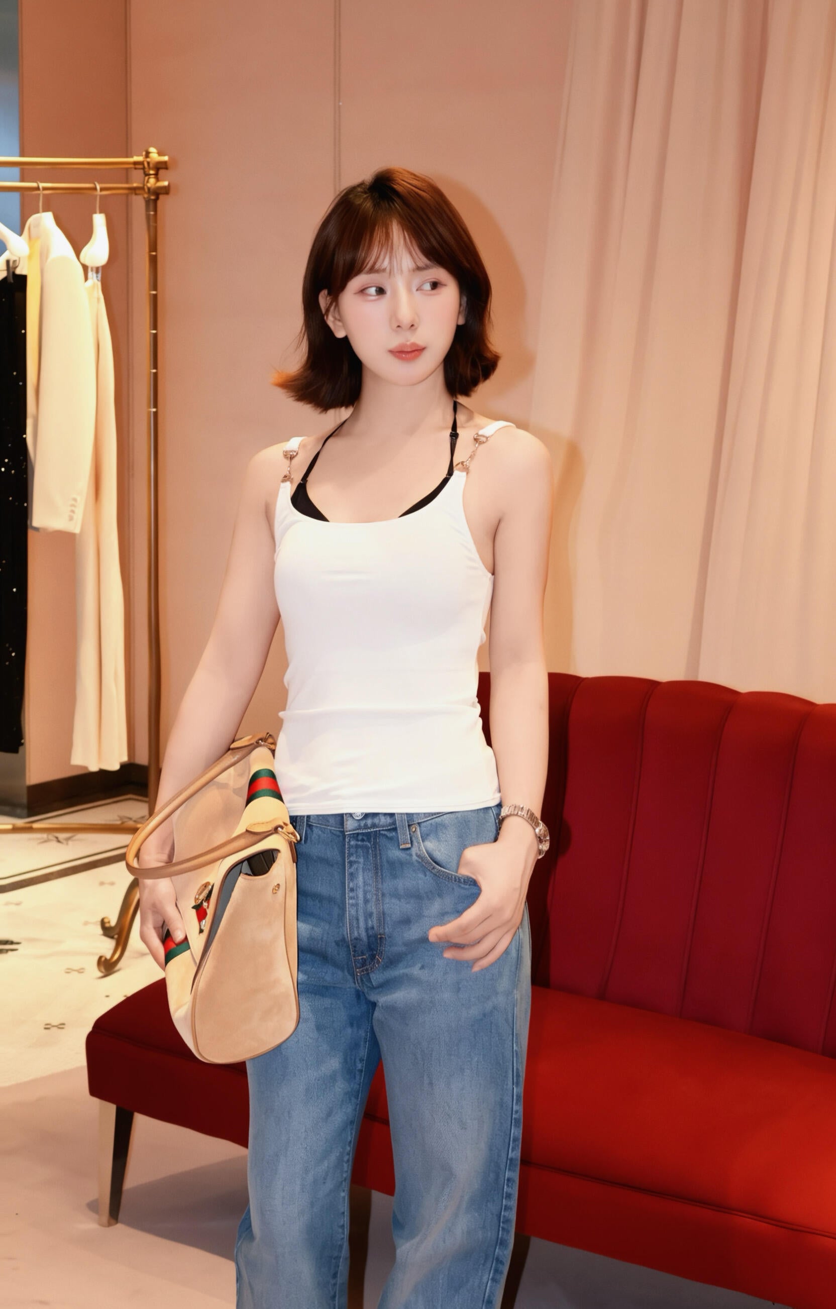 2026 Women's GS Shoulder Strap Blouse (DD141)
