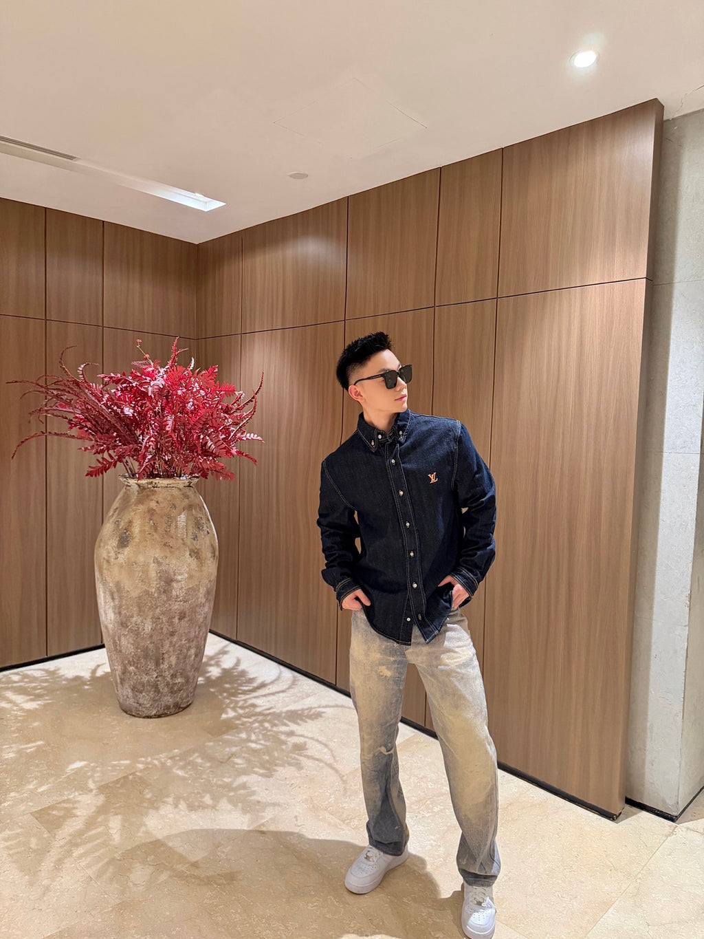 2026 new model GS logo denim shirt (BB884-B30)