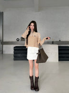 2026 Women's GS Logo Striped Long-Sleeve Polo Shirt (FF753)