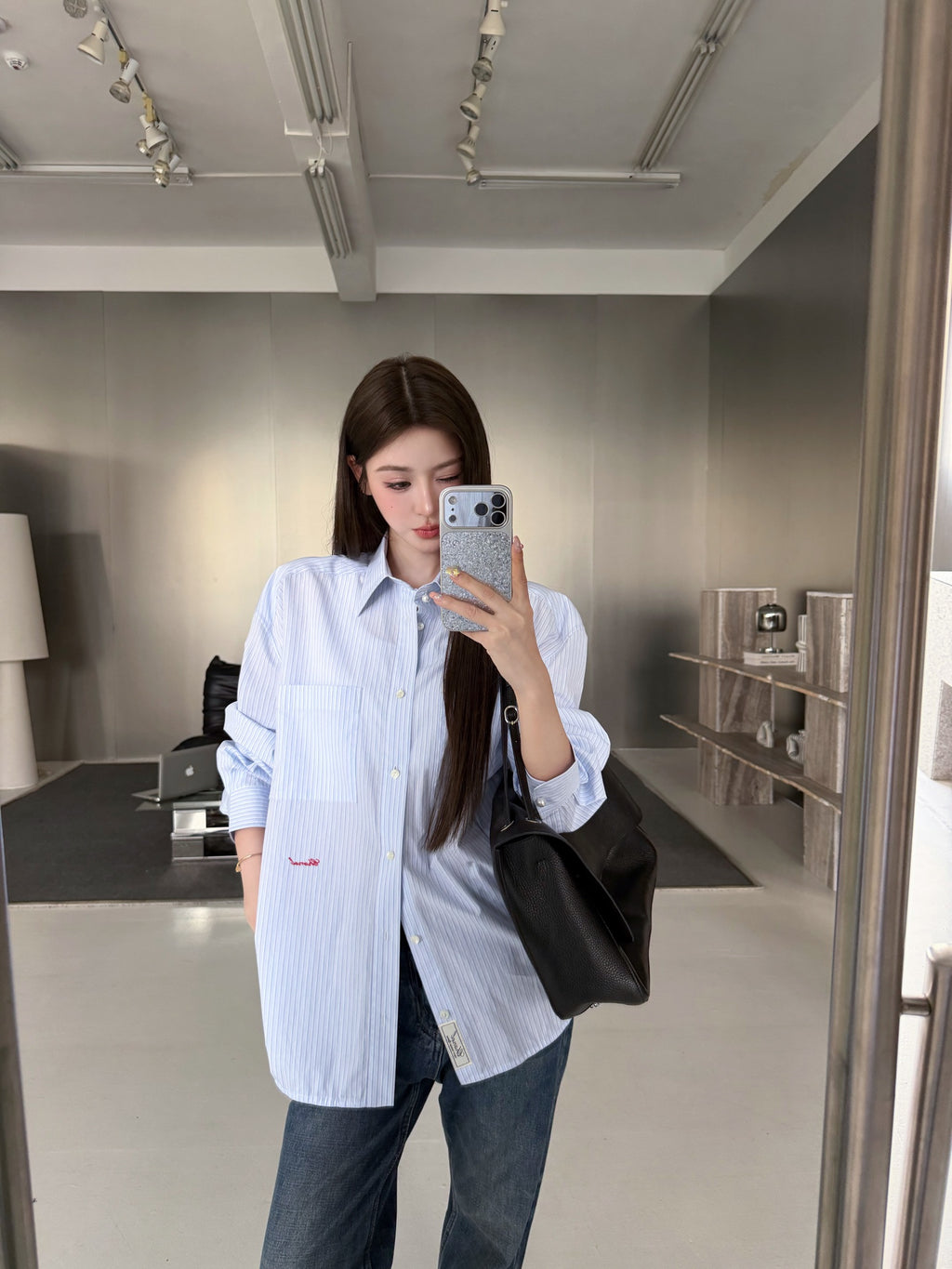 2026 Women's GS Logo Striped Shirt (FF737)