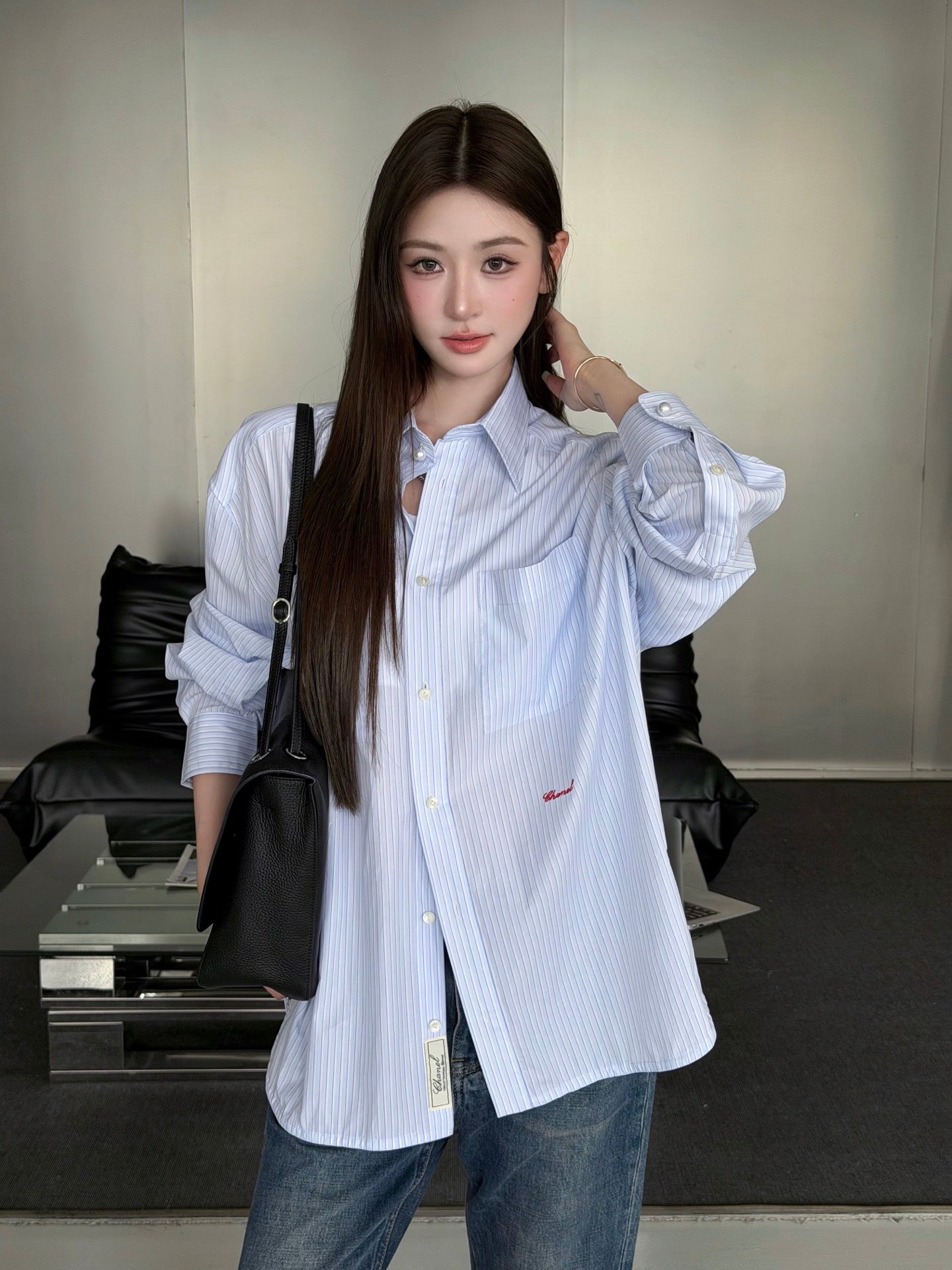 2026 Women's GS Logo Striped Shirt (FF737)