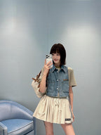 2026 Women's GS Logo Belted Denim Jacket (EE434)