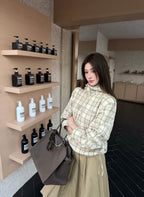 2026 Women's GS Embroidered Checkered Hooded Jacket (FF762)