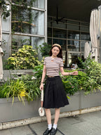 2026 Women's GS Leather Striped Short Sleeve (EE423)