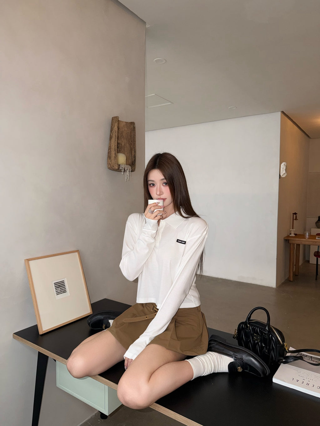 2026 Women's GS Logo Metal Belt Short Dress (FF766)