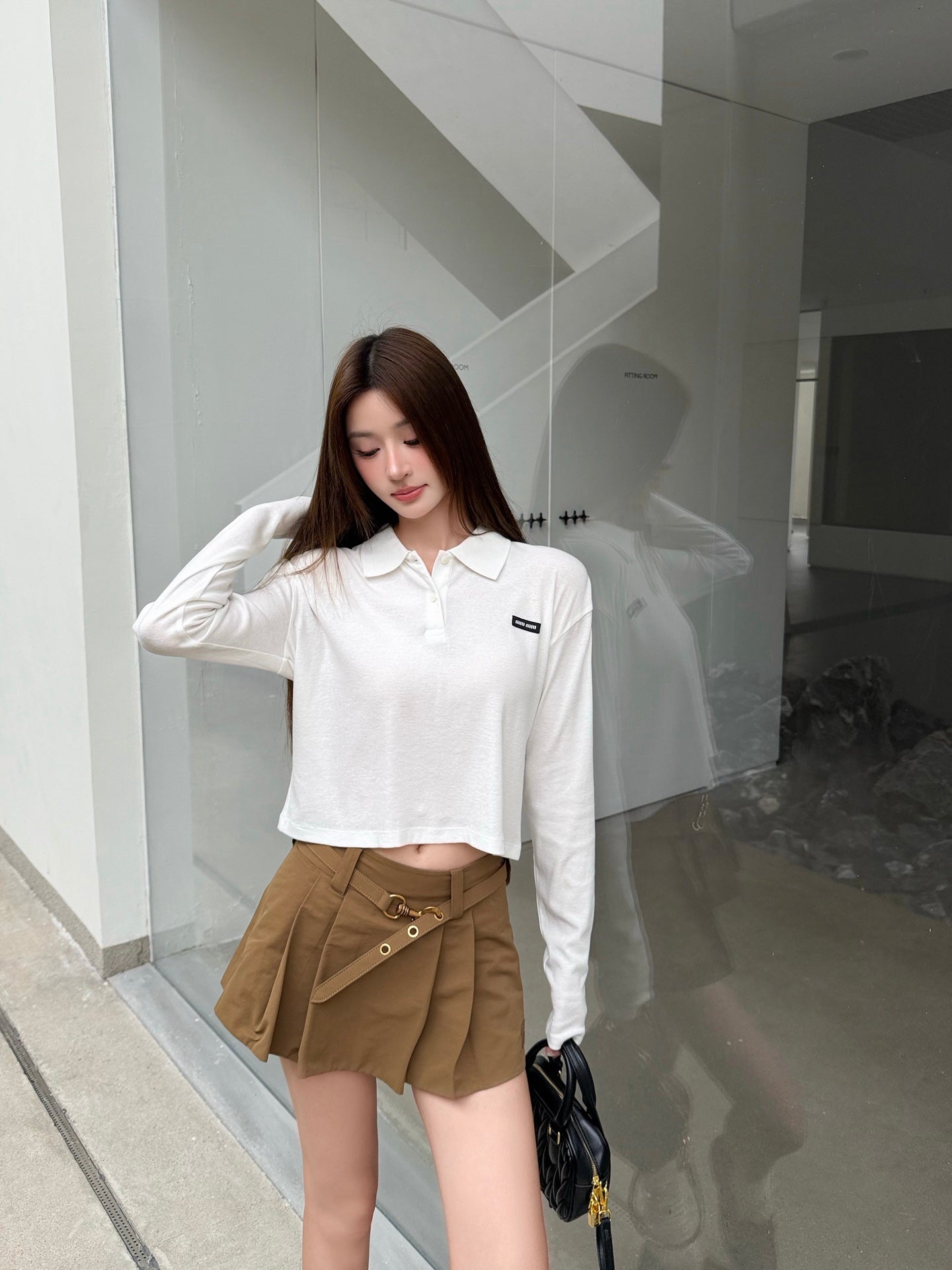 2026 Women's GS Logo Metal Belt Short Dress (FF766)