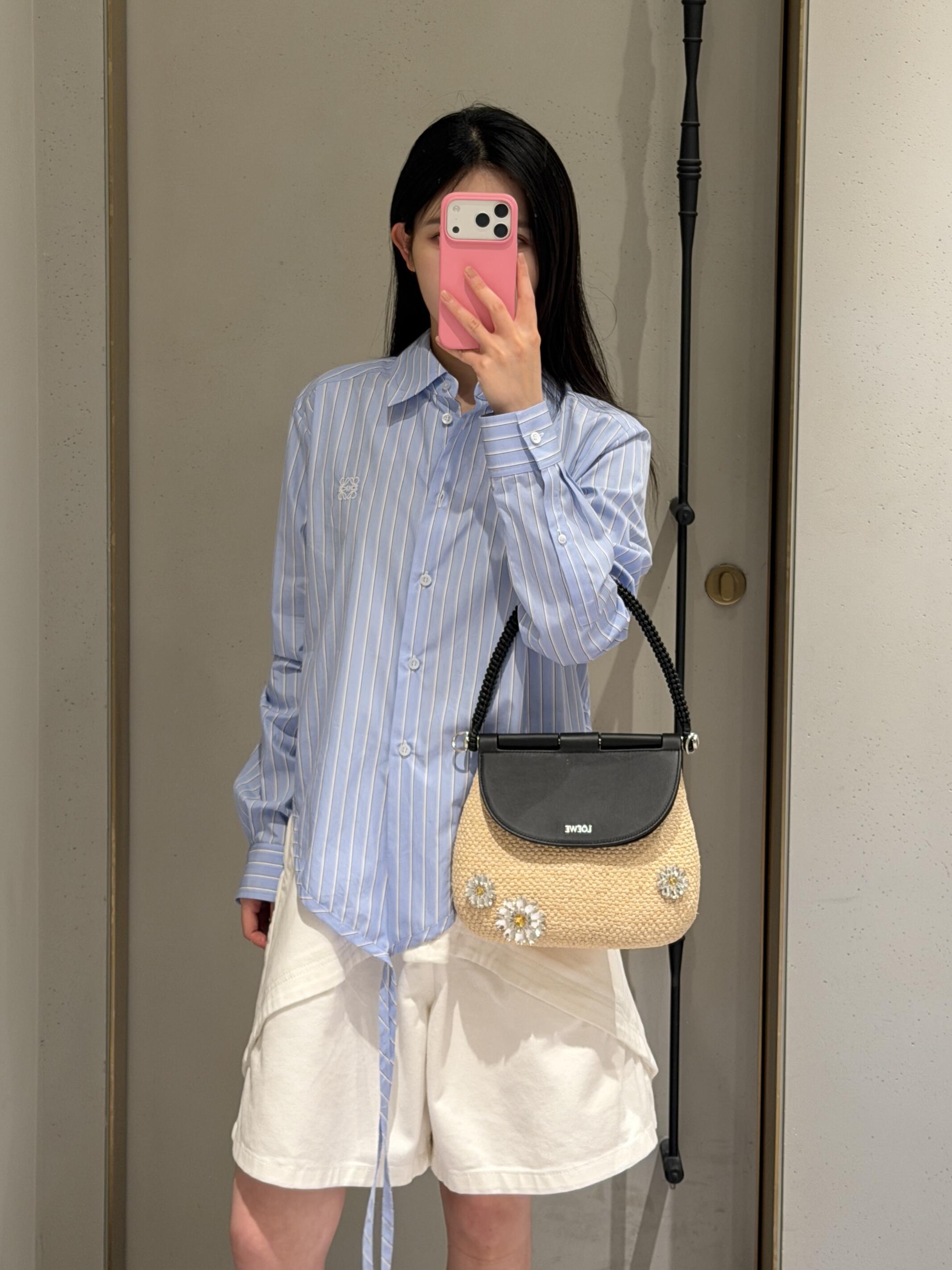 2026 Women's GS Embroidered Striped Laced Shirt (FF776)