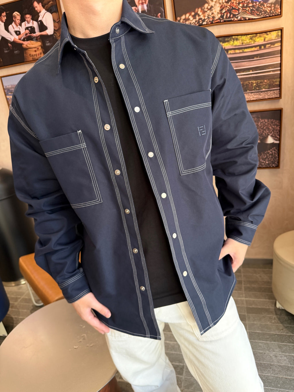 2026 New Model GS Embroidered Contrast Shirt (BB881-B35)
