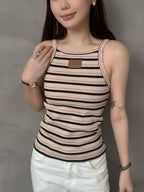 2026 Women's GS Leather Striped Tank Top (EE443)