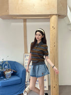 2026 Women's GS Logo Denim Short Skirt (EE432)